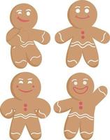 adorable gingerbread available with four expressions in eps format vector