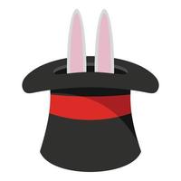 Hat with a rabbit ear icon, cartoon style. vector