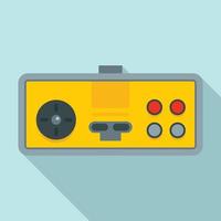 Retro game joystick icon, flat style vector