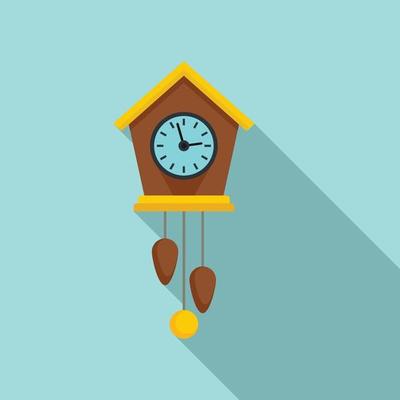 Balance pendulum clock icon, flat style