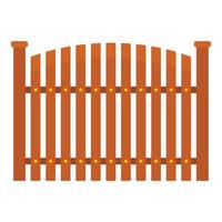 Wooden fence icon, flat style. vector