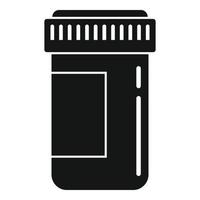 Pill jar icon, simple style vector