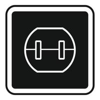 Element power socket icon, simple style vector