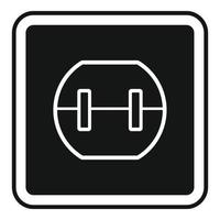 Element power socket icon, simple style vector