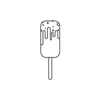 icono de helado, estilo de contorno vector
