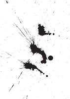 Black isolated ink blot with messy drops vector