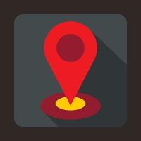 Map pointer icon in flat style vector