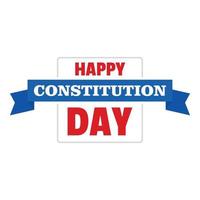 Constitution day logo icon, flat style vector