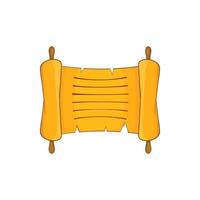 Ancient scroll icon in cartoon style vector