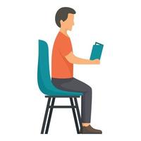 Man at chair icon, flat style vector