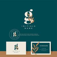 letter G with leaf Beauty vector logo design of initial wedding, fashion, boutique, floral and botanical