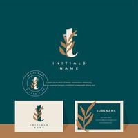 letter T with leaf Beauty vector logo design of initial wedding, fashion, boutique, floral and botanical