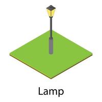 Lantern icon, isometric style vector