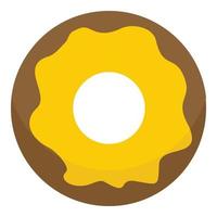 Vanilla donut icon, flat style vector