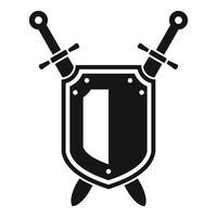 Shield knight icon, simple style vector