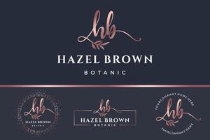Initial letter HB H logo flower, leaf and beauty. Floral and botanical design template collection