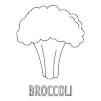 Broccoli icon, outline style. vector