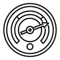 Arrow barometer icon, outline style vector