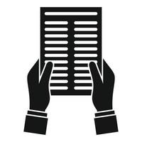 Contract document icon, simple style vector