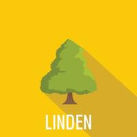 Linden tree icon, flat style vector