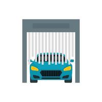 Car exit from wash garage icon, flat style vector