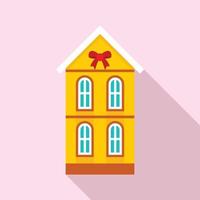 Cake house icon, flat style vector