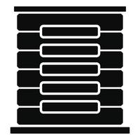 Server rack icon, simple style vector