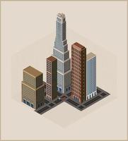 Isometric buildings - vector