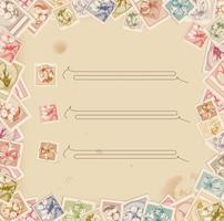 Flower stamps background vector