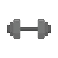 Fitness barbell icon, flat style vector