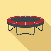 Garden trampoline icon, flat style vector