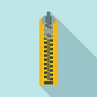 Metal zipper icon, flat style vector