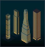 edificios isométricos - vector