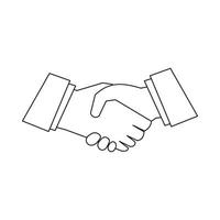 Handshake icon, outline style vector