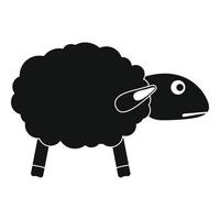 Scared sheep icon, simple style vector