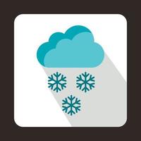 Cloud and snowflakes icon, flat style vector