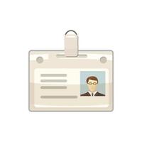 Identification card icon, cartoon style vector