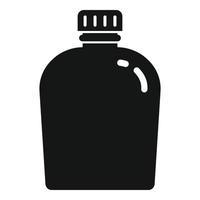 Survival water flask icon, simple style vector