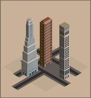 Isometric buildings - vector