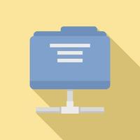 Estimator shared folder icon, flat style vector