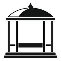 Garden gazebo icon, simple style vector