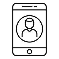 Storyteller smartphone call icon, outline style vector