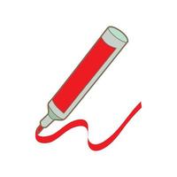 Red marker icon in cartoon style vector