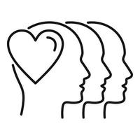 People affection icon, outline style vector