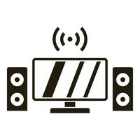 icono del sistema de sonido del televisor, estilo simple vector