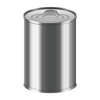 Vegetable tin can mockup, realistic style vector