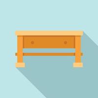 icono de mesa de trabajo de carpintero, estilo plano vector