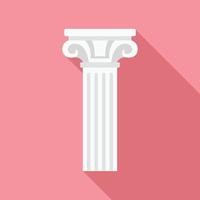 Greek pillar icon, flat style vector