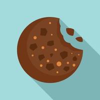 Chocolate cookie icon, flat style vector