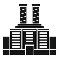 Plastic recycle factory icon, simple style vector